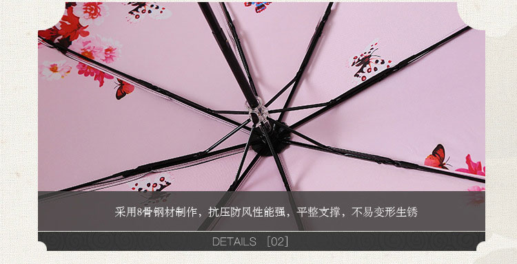 22寸创意时尚晴雨折叠伞精钢伞架