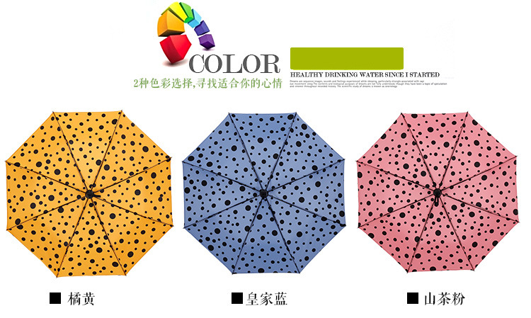 多款颜色的时尚波点防晒折叠伞