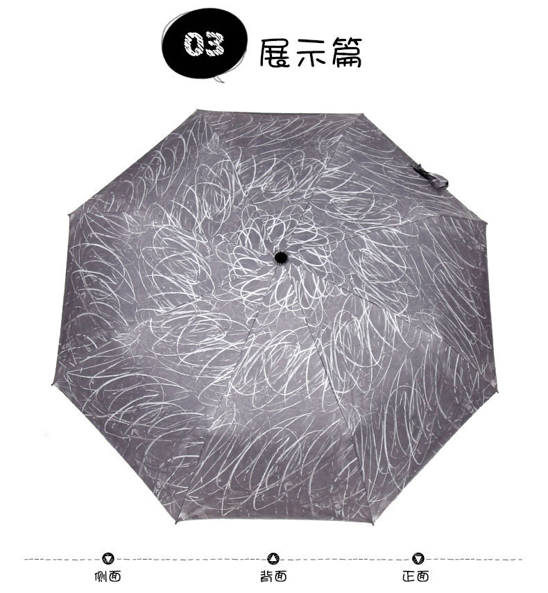22寸线条涂鸦创意折叠伞伞面展示