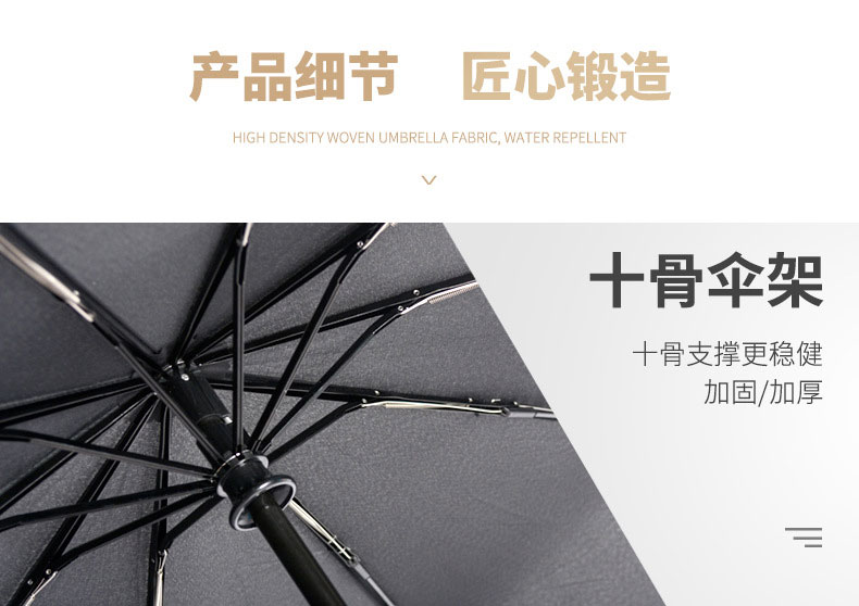 25寸三折全自动素色折叠伞伞架