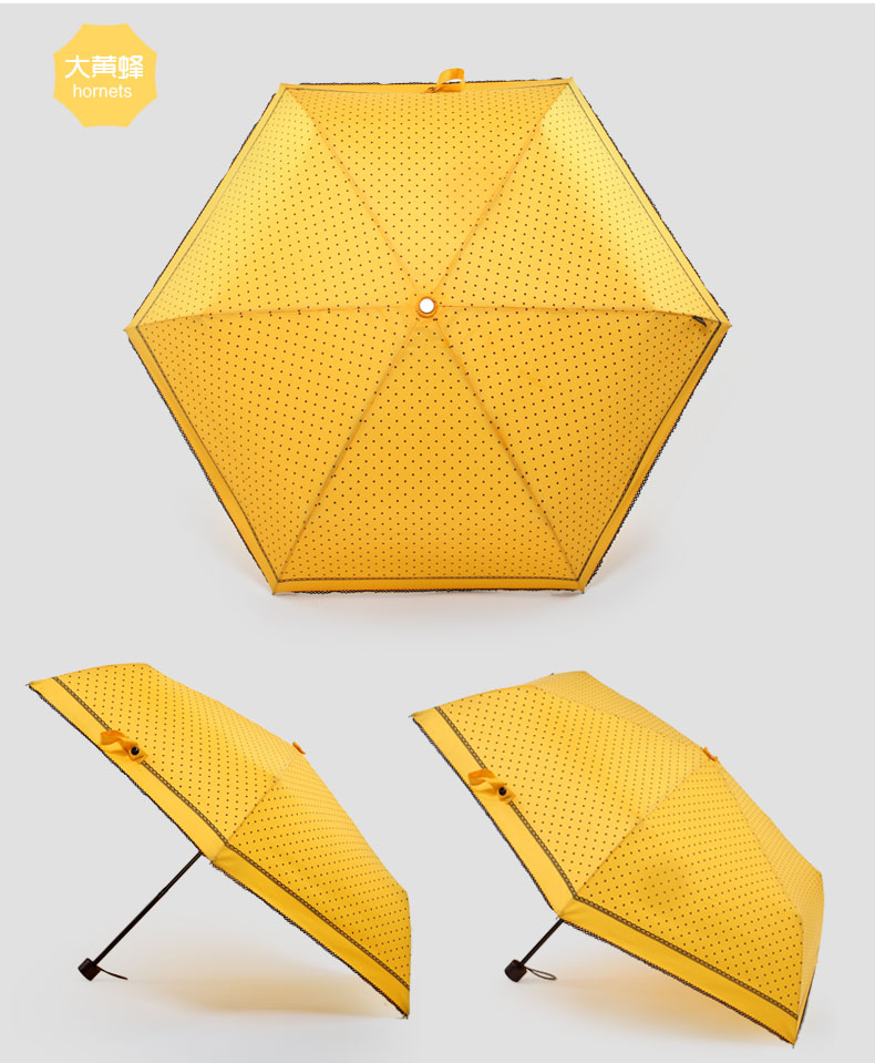大黄蜂款式的三折清新超轻折叠伞展示