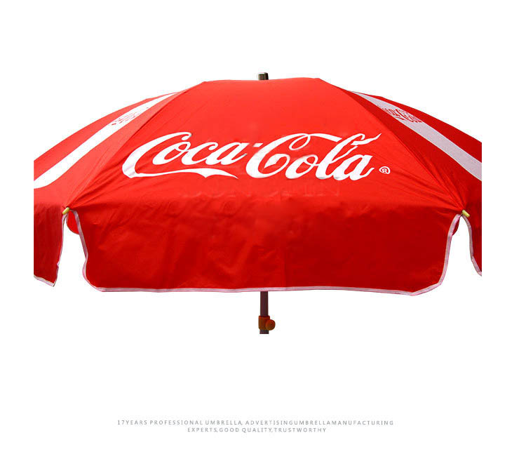 可口可乐广告防晒太阳伞logo图案展示