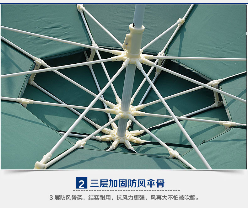 2.5m可转向防风户外太阳伞三层加固伞骨