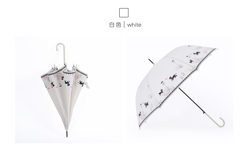 白色款22寸可爱猫咪创意直杆伞