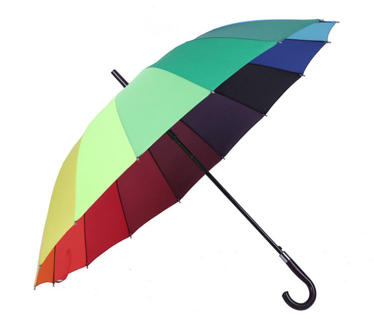 雨伞厂家 23寸直杆创意彩虹伞广告伞定做