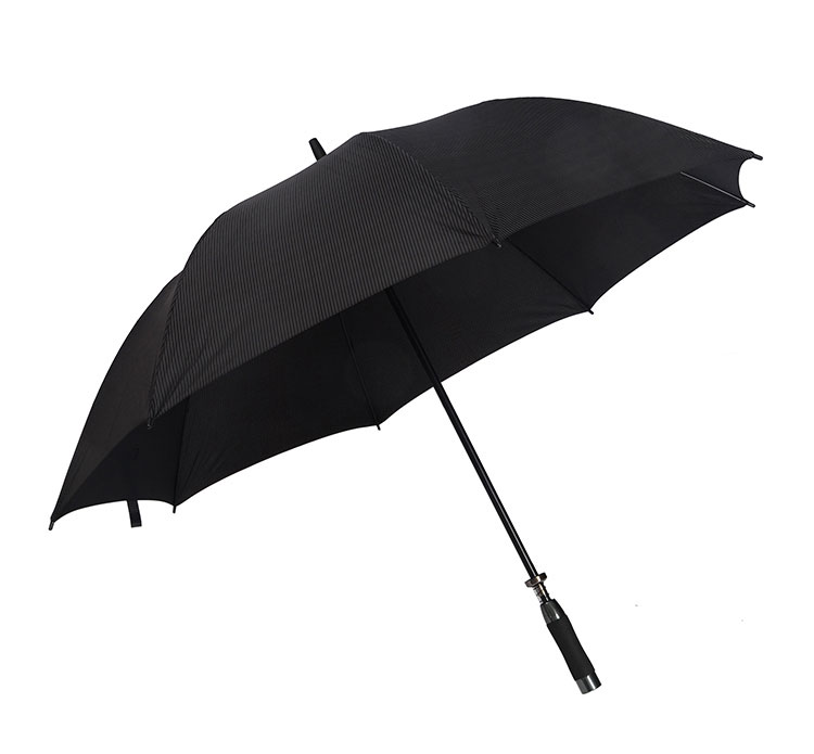 雨伞厂家 27寸纤维直杆纯黑广告雨伞定做